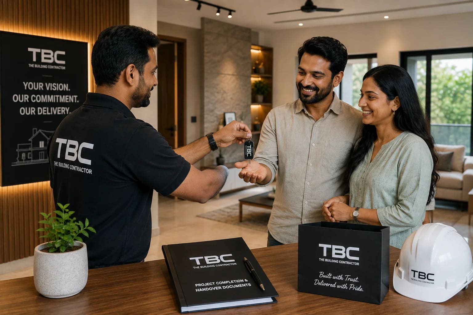 TBC handing over a completed project to the clients
